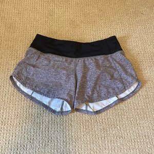 Lululemon heather lux grey shorts size 2